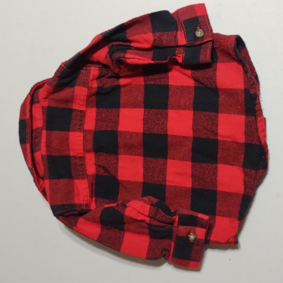 Carter's size 3M long sleeve button down flannel buffalo plaid shirt boys - Picture 4 of 4